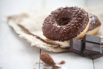Sweet donut with chocolate