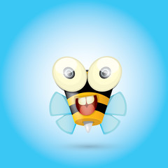 cartoon cute bright baby bee. vector