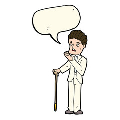 cartoon shocked gentleman with speech bubble