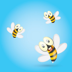 cartoon cute bright baby bee. vector