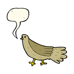 cartoon bird with speech bubble