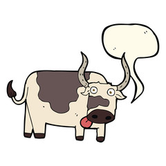 cartoon bull with speech bubble