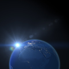 Planet Earth at night, view from space