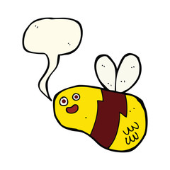 cartoon bee with speech bubble