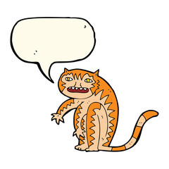 cartoon tiger with speech bubble