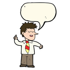 cartoon man with good idea with speech bubble