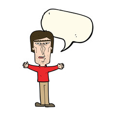 cartoon angry man with speech bubble