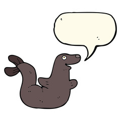cartoon seal with speech bubble