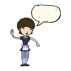 cartoon waitress taking order with speech bubble