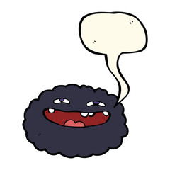 happy cartoon cloud with speech bubble