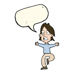 cartoon panicking man with speech bubble