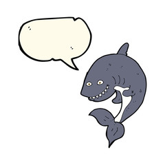 cartoon shark with speech bubble