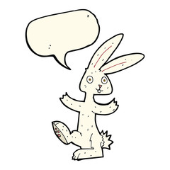 cartoon rabbit with speech bubble