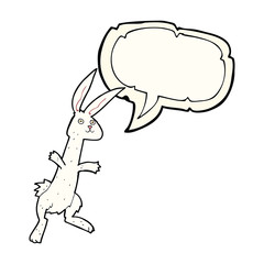 cartoon rabbit with speech bubble