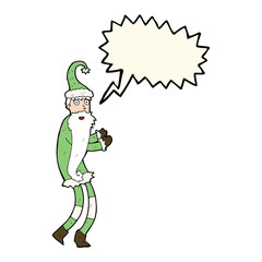 cartoon santa claus with speech bubble