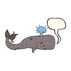 cartoon whale with speech bubble
