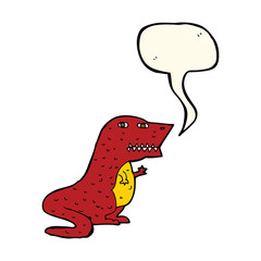 cartoon dinosaur with speech bubble