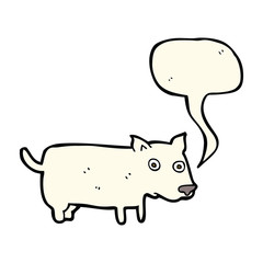 cartoon little dog with speech bubble