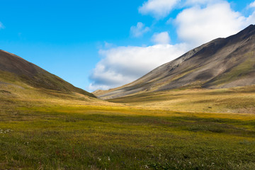Fototapeta premium Colorful autumn Chukotka tundra, Arctic Circle Russia