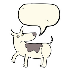 funny cartoon dog with speech bubble