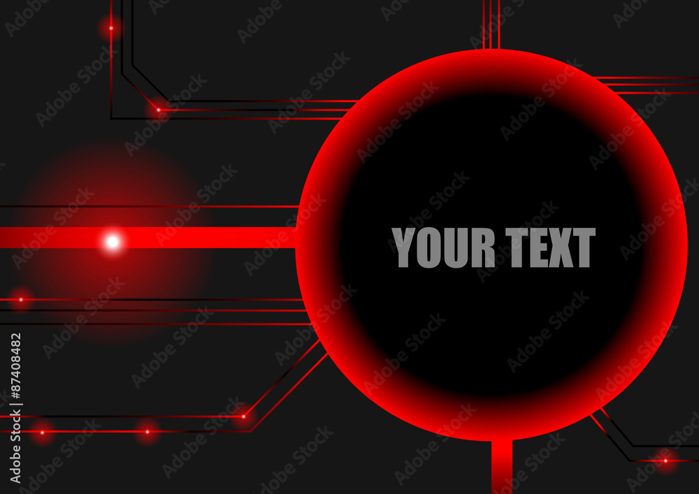 Poster vector : red circuit board and space for text