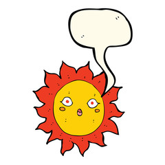 cartoon sun with speech bubble