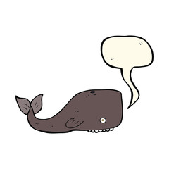cartoon whale with speech bubble