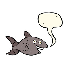 cartoon fish with speech bubble