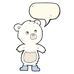 cartoon cute little bear with speech bubble