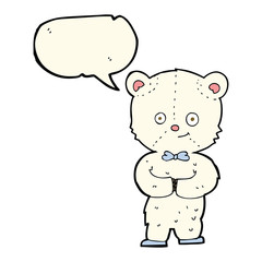 cartoon cute little bear with speech bubble