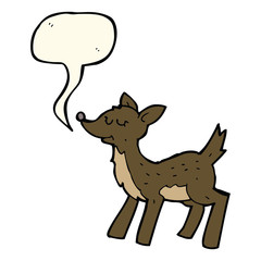 cute cartoon deer with speech bubble