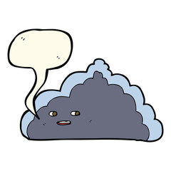 cartoon cloud with speech bubble