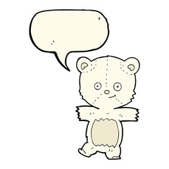 cartoon cute polar bear with speech bubble