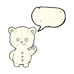 cartoon polar bear cub with speech bubble