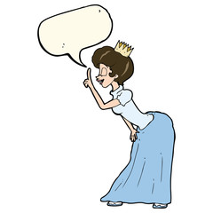 cartoon princess with speech bubble