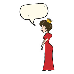 cartoon princess with speech bubble