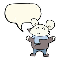 cartoon mouse with speech bubble