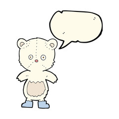 cartoon polar bear cub with speech bubble
