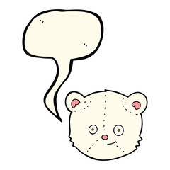 cartoon polar bear head with speech bubble