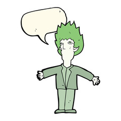 cartoon vampire with speech bubble