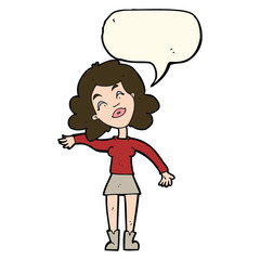 cartoon woman only joking with speech bubble