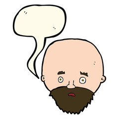 cartoon shocked man with beard with speech bubble