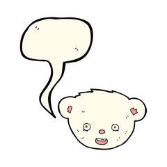 cartoon polar bear face with speech bubble