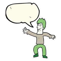 cartoon vampire with speech bubble