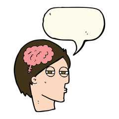 cartoon man thinking carefully with speech bubble