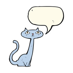cartoon cat with speech bubble