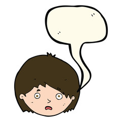 cartoon unhappy boy with speech bubble