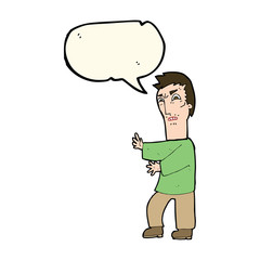 cartoon angry man with speech bubble