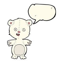 cute polar bear cartoon with speech bubble