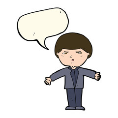 cartoon annoyed man with speech bubble